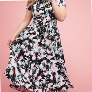 Lane Bryant Floral Belted Hi-low Maxi Dress 20